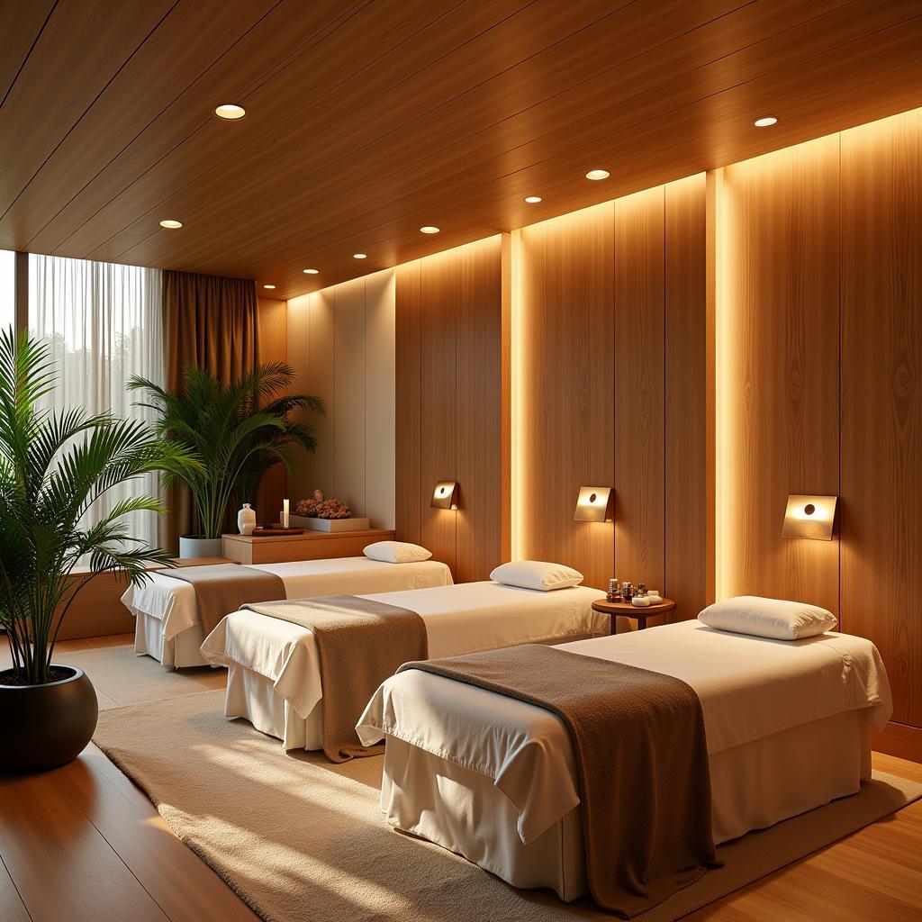 Serene spa interior in Sector 26, Chandigarh, featuring soft lighting, natural elements, and comfortable treatment rooms.