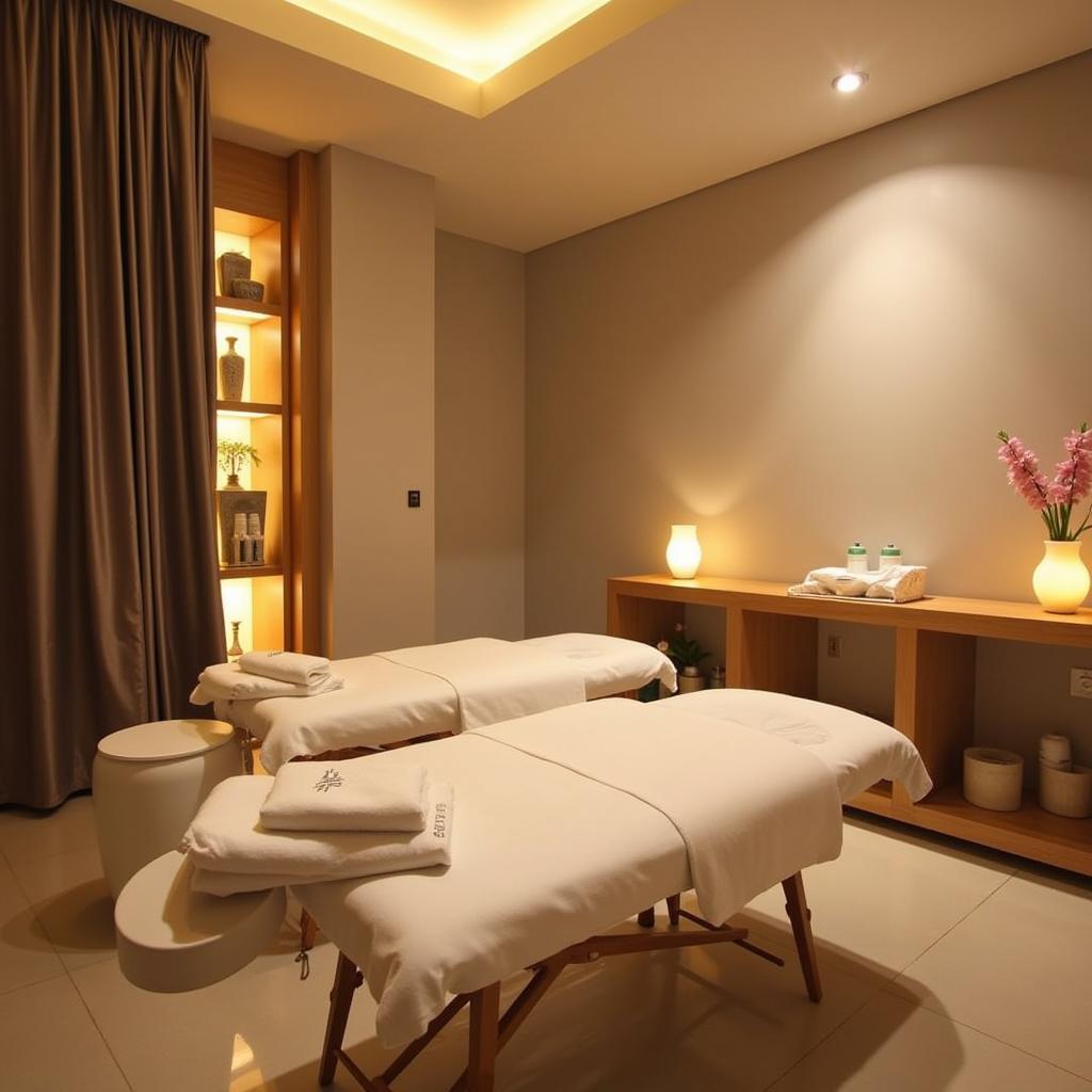 Luxurious treatment room at Angsana Oasis Spa & Resorts in Bangalore