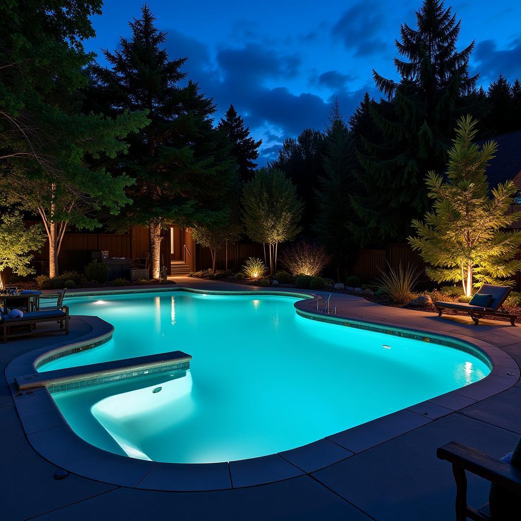 Ambient Lighting for Aqua Pools and Spas at Night