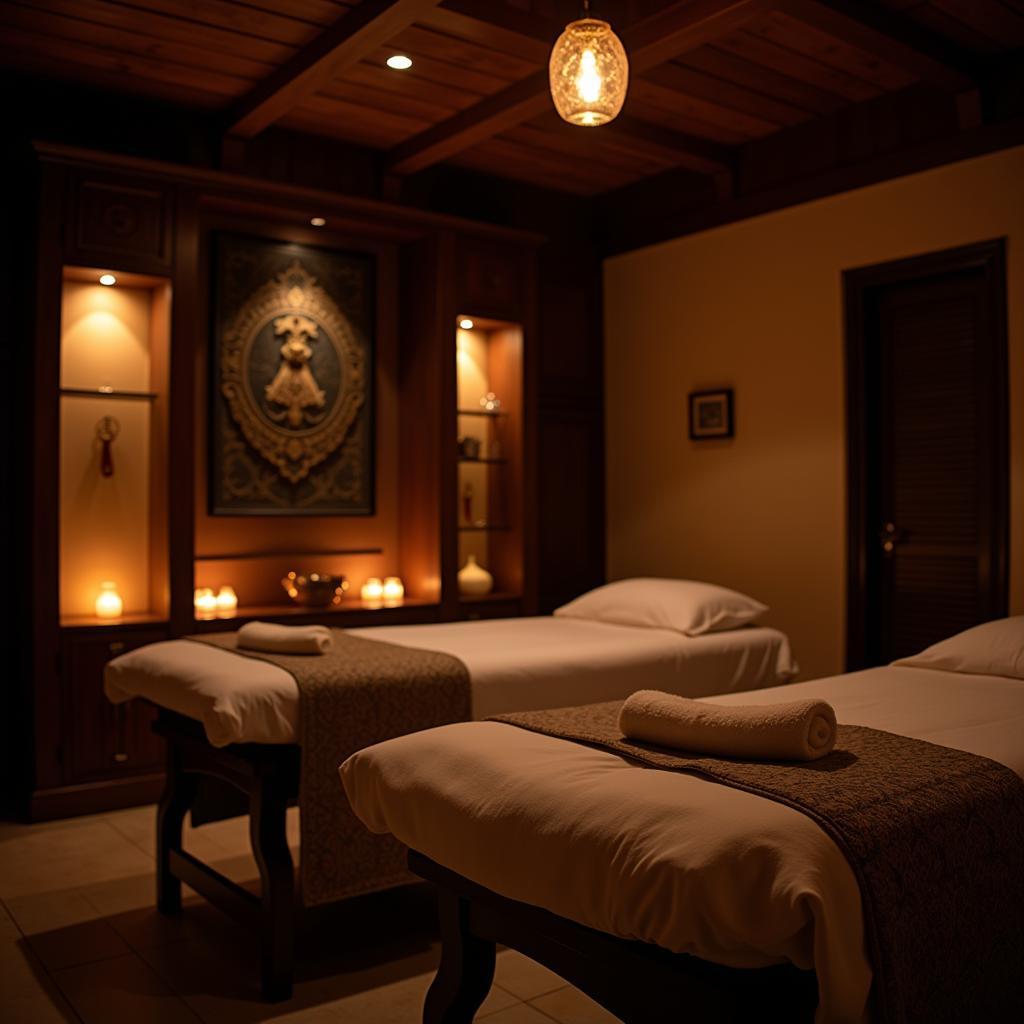 Tranquil massage room at Aqua Thai Spa Thaltej