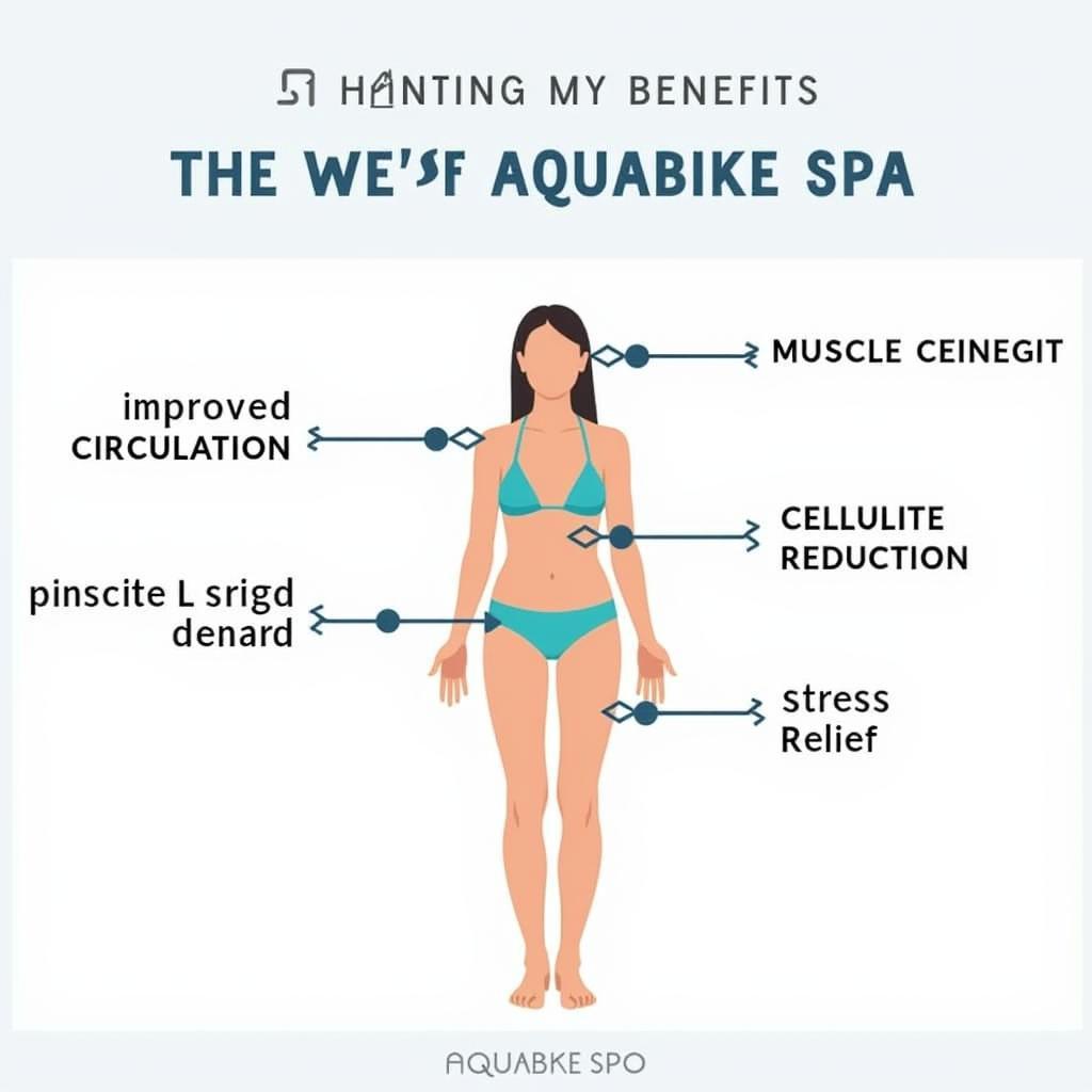 Diagram showing benefits of aquabike spa