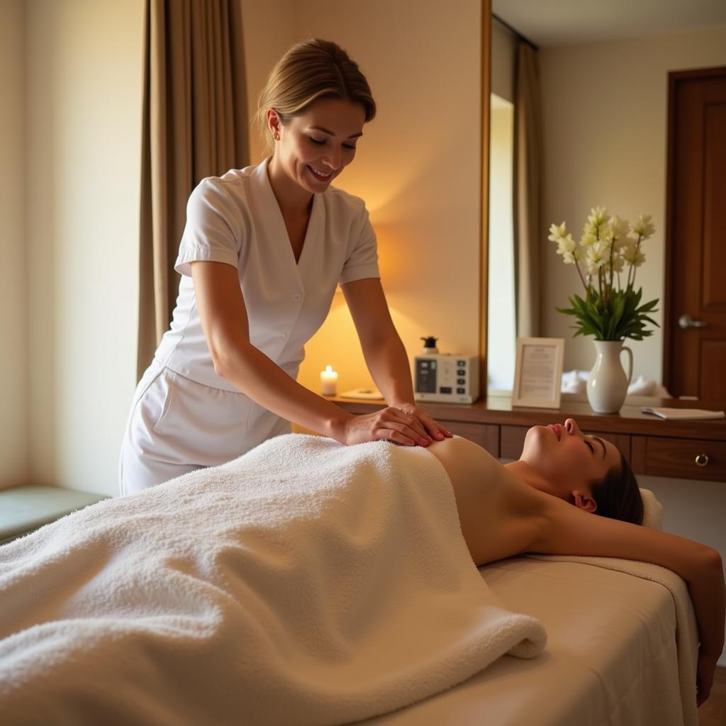 Massage Therapist at Work in Arabian Courtyard Hotel & Spa