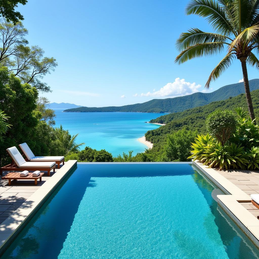 Infinity Pool Overlooking Tropical Landscape at Asia Spa Resort