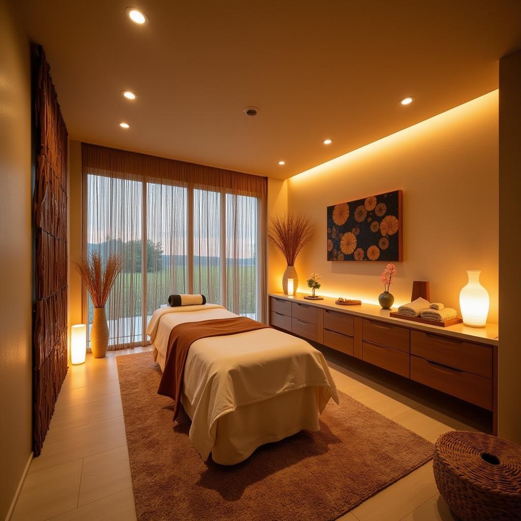 Peaceful spa room with traditional decor