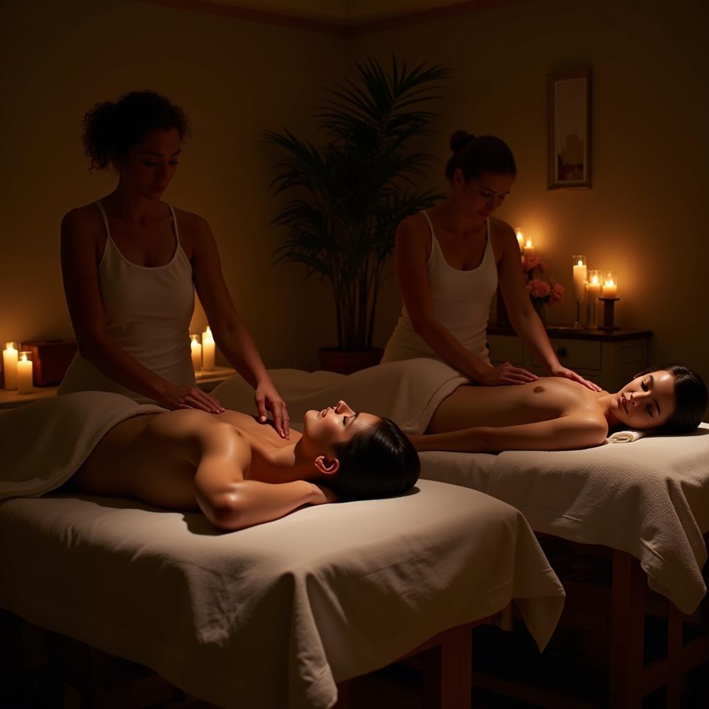 Couple enjoying a relaxing massage in Atlantic City