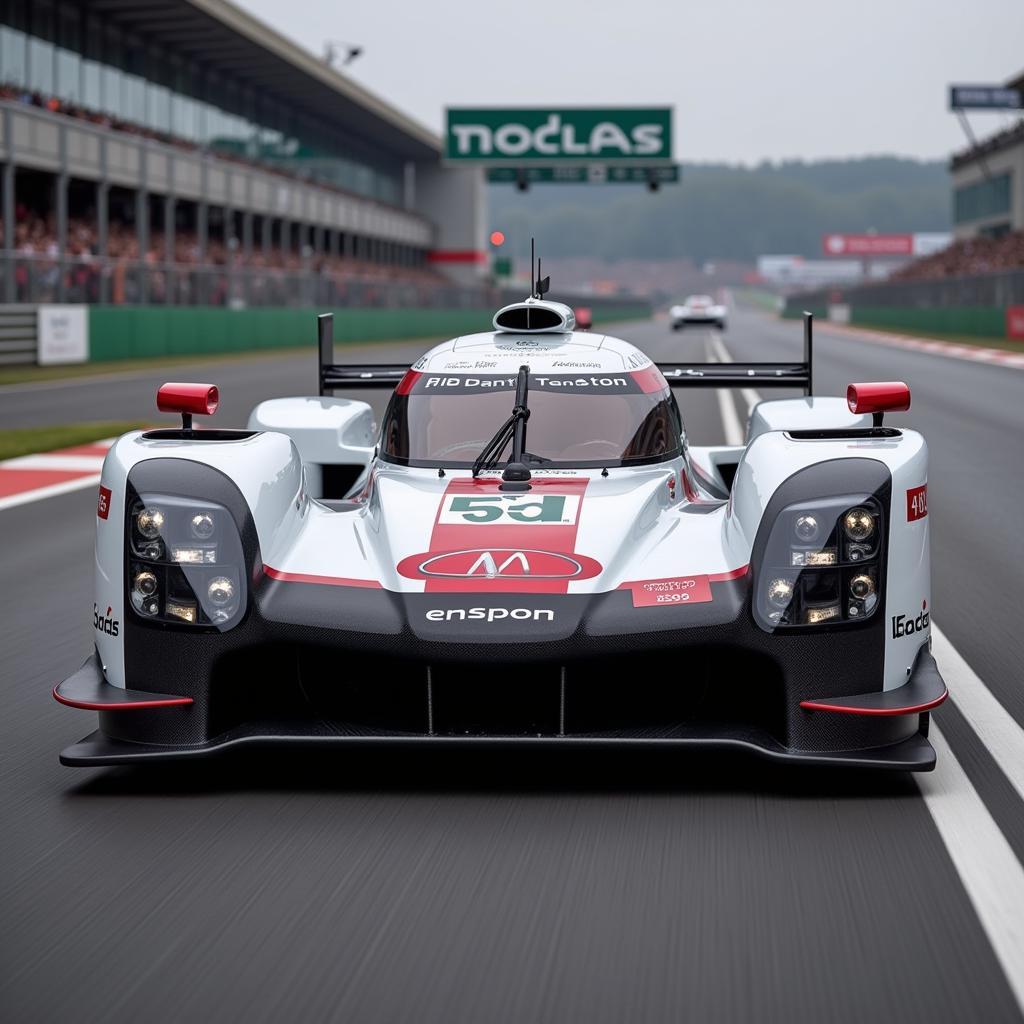 Audi R18 e-tron quattro setting a new lap record at Spa-Francorchamps