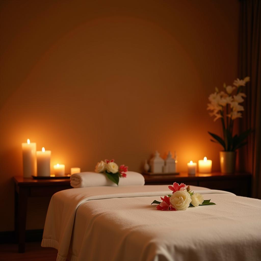 Tranquil treatment room at Aura Spa Noida