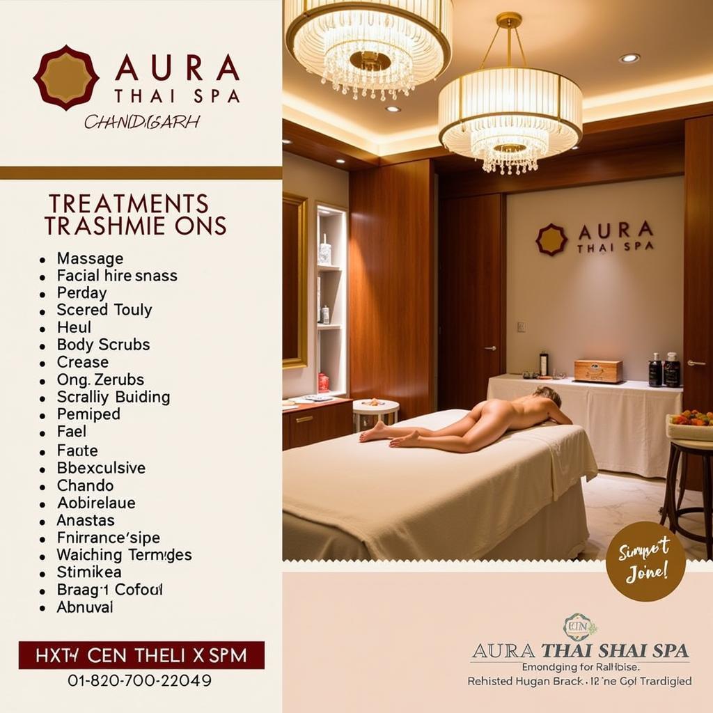 Aura Thai Spa Chandigarh Menu Options