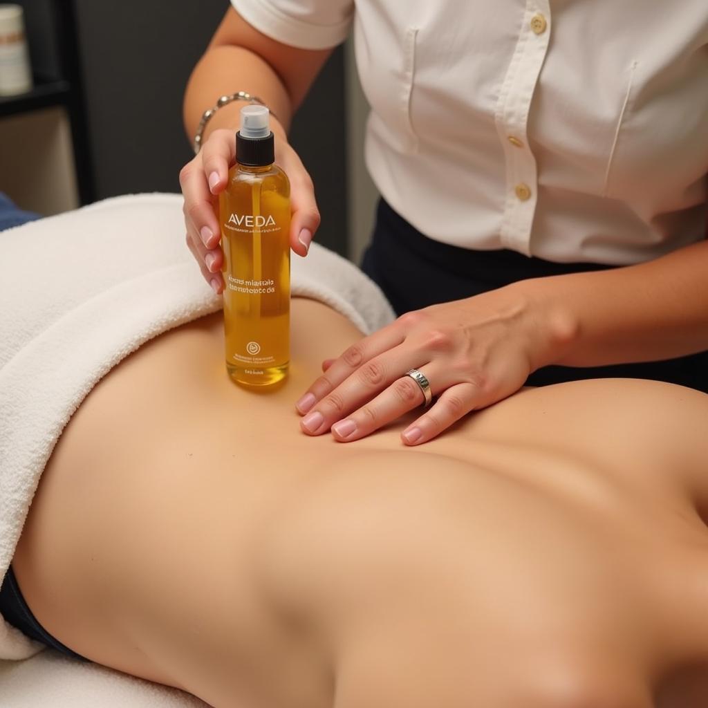 Relaxing massage therapy at an Aveda Spa in London, Ontario