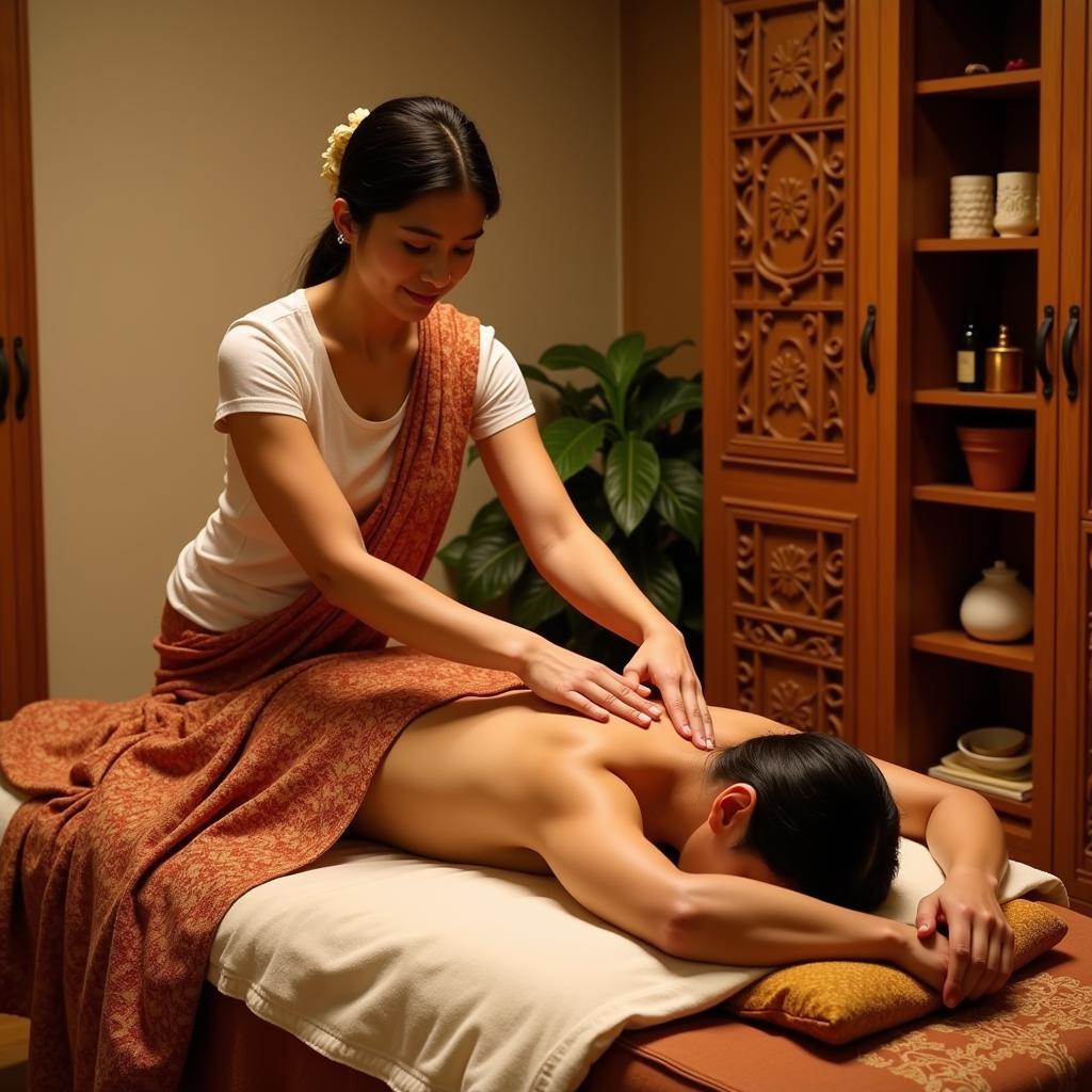 Experienced therapist performing an Ayurvedic massage in a VIP spa in Bengaluru