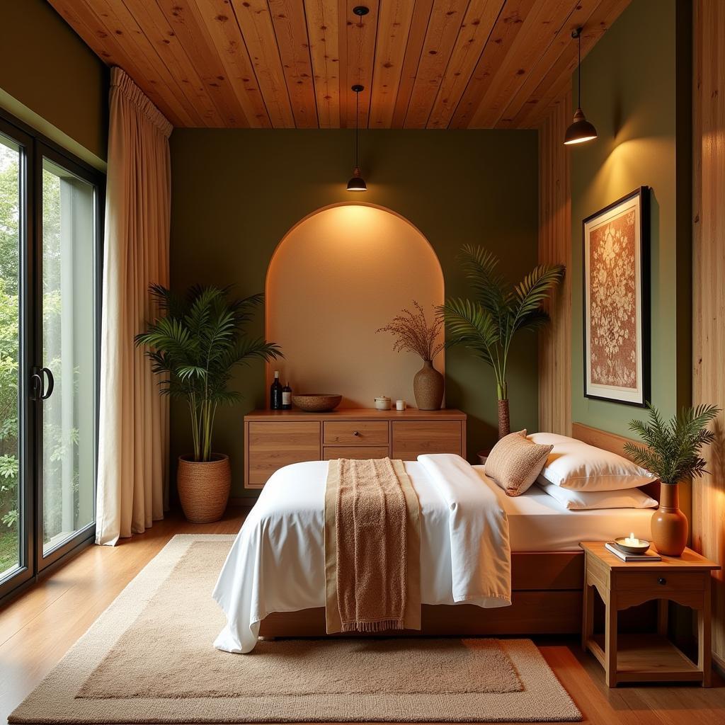 Serene Interior of an Ayurvedic Spa in East Delhi