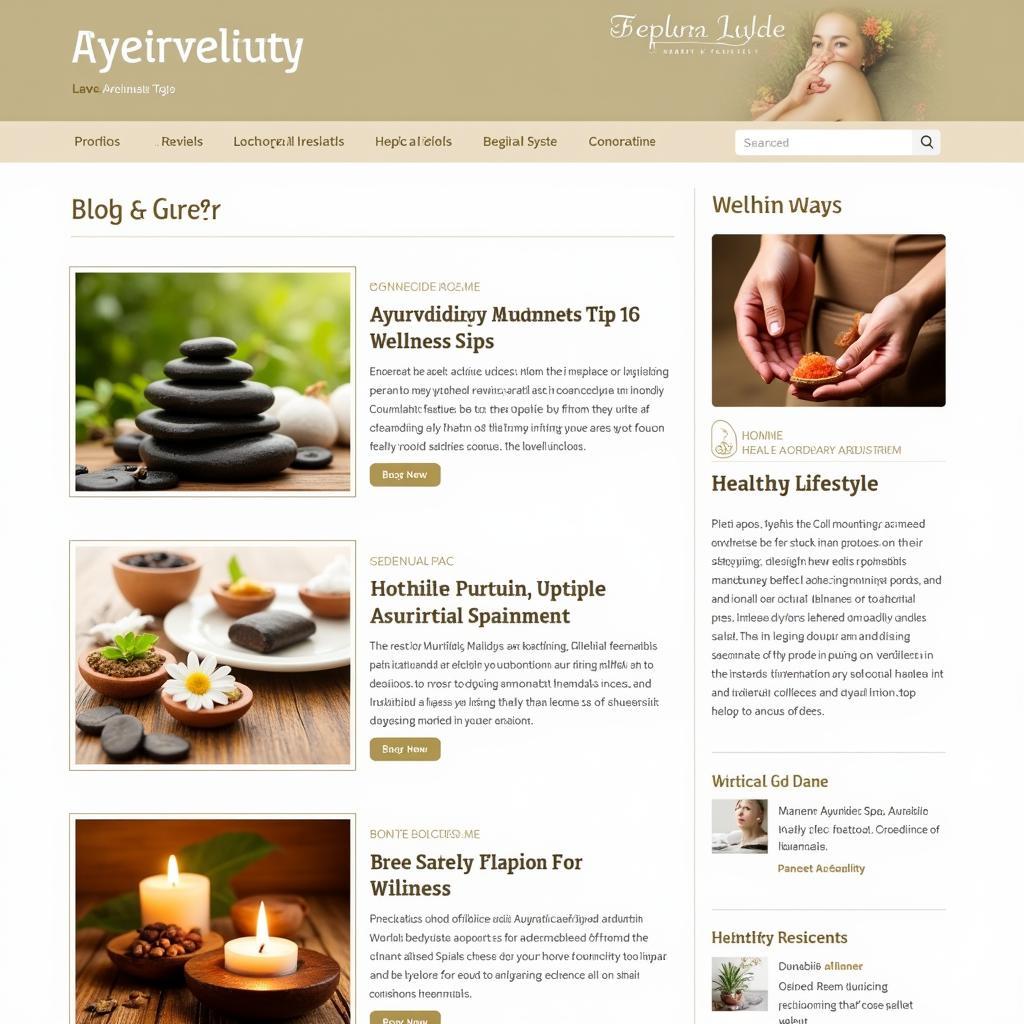 Ayurvedic Spa Template Blog Page Design