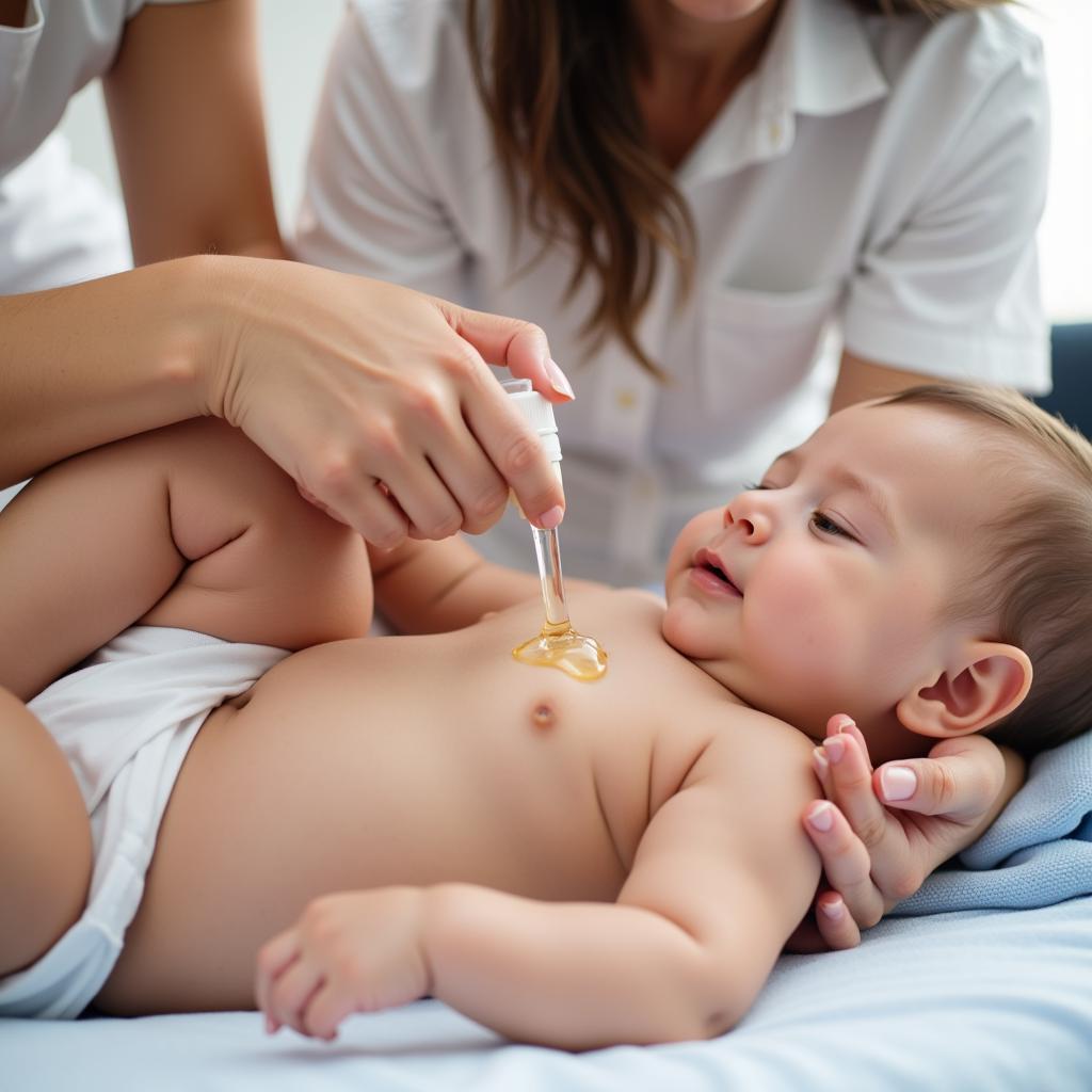 Infant massage at a Kuwait baby spa