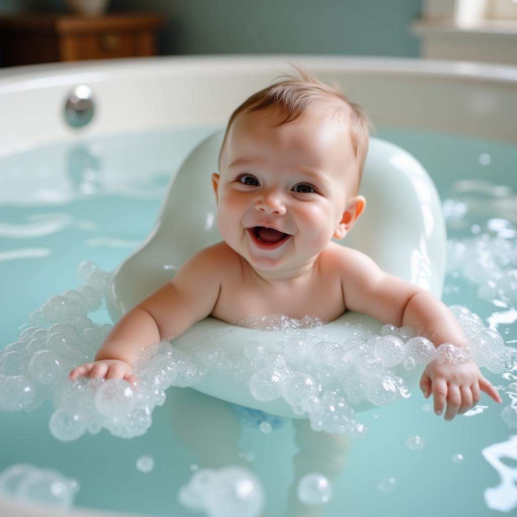 Baby enjoying a spa photoshoot