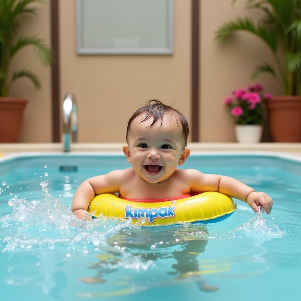 Baby enjoying water therapy at a spa in Oxford