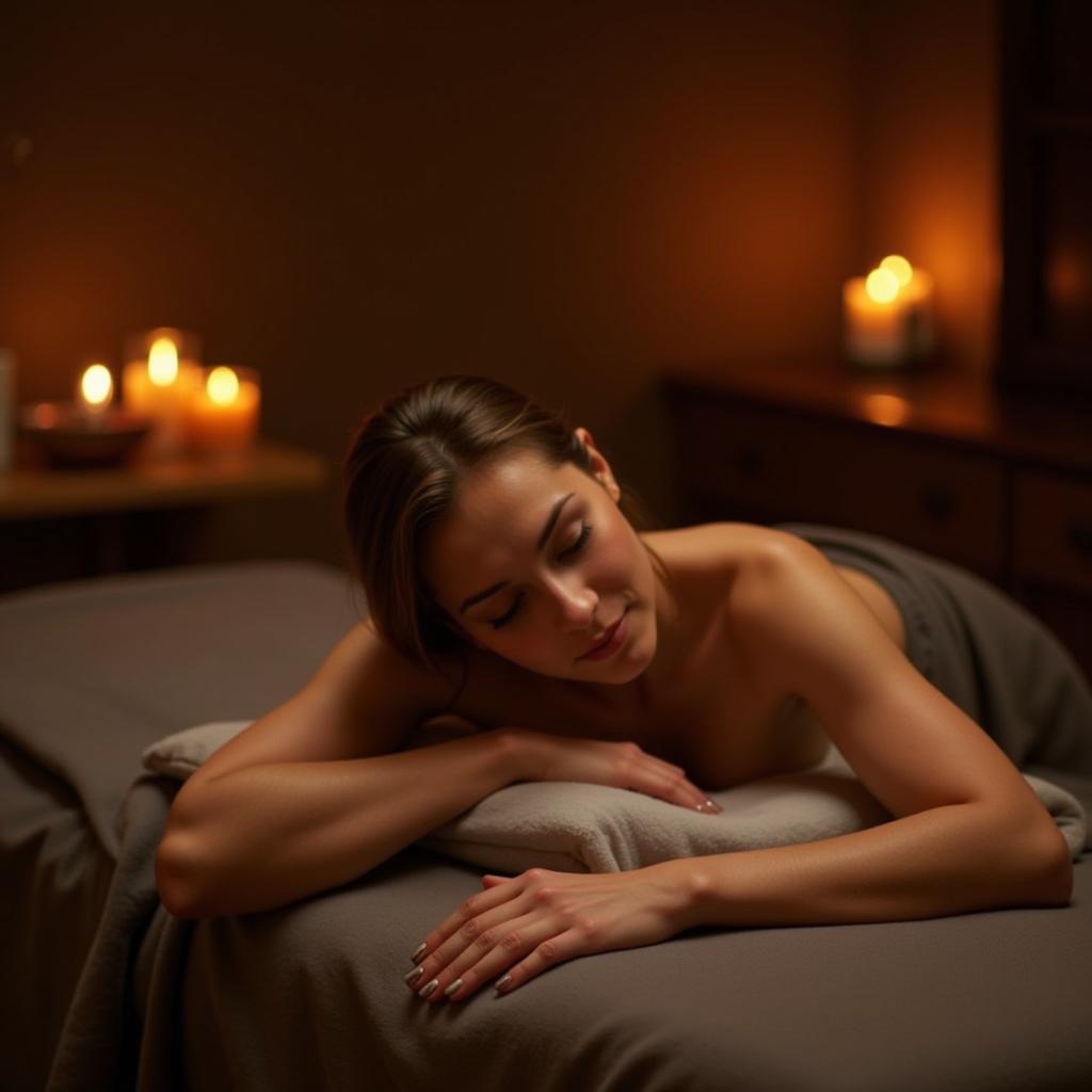 Woman relaxing at a luxurious spa in India