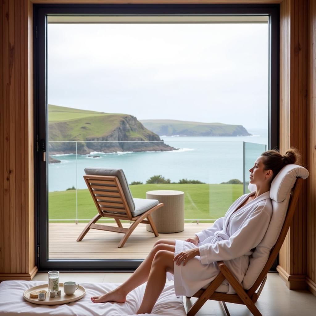 Relaxing at the best spa in Cornwall with stunning coastal views