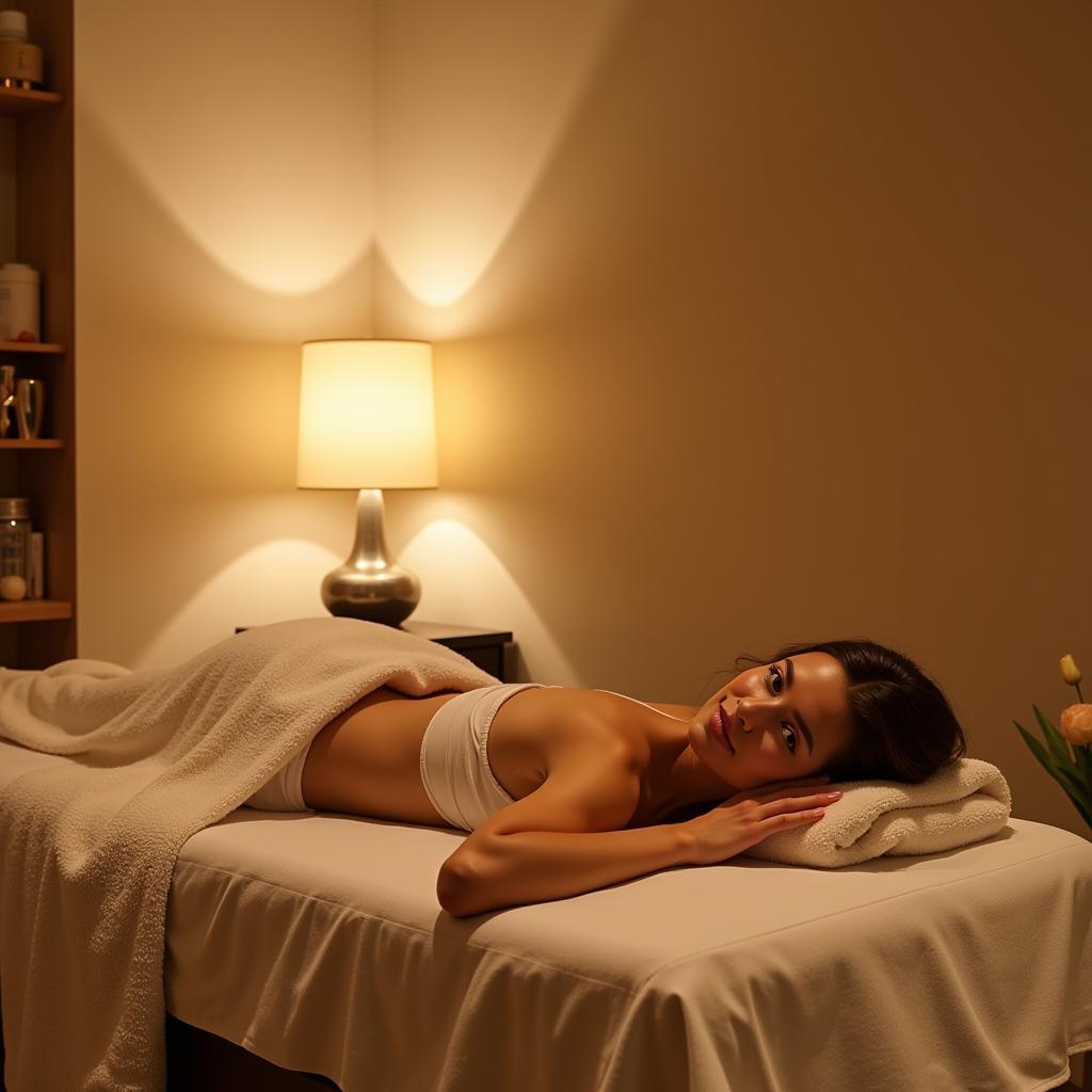 Woman relaxing in a spa treatment room in OMR Chennai