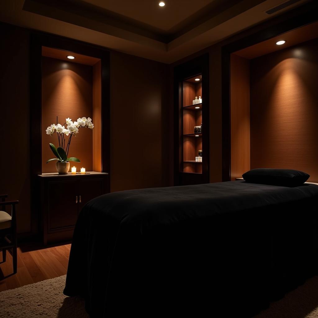 Luxurious Black Velvet Spa Treatment Room