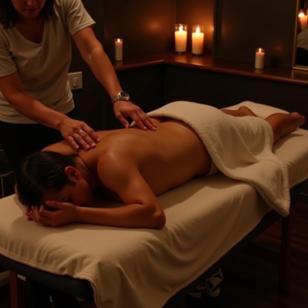 Relaxing massage at a body recovery day spa