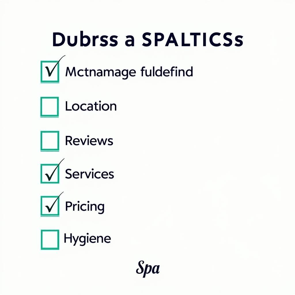 Checklist for choosing a spa