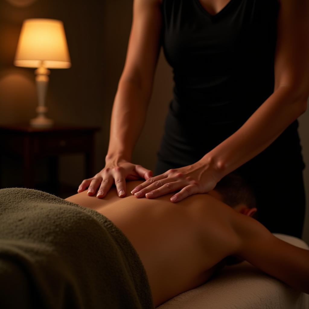 Massage therapy at a city spa