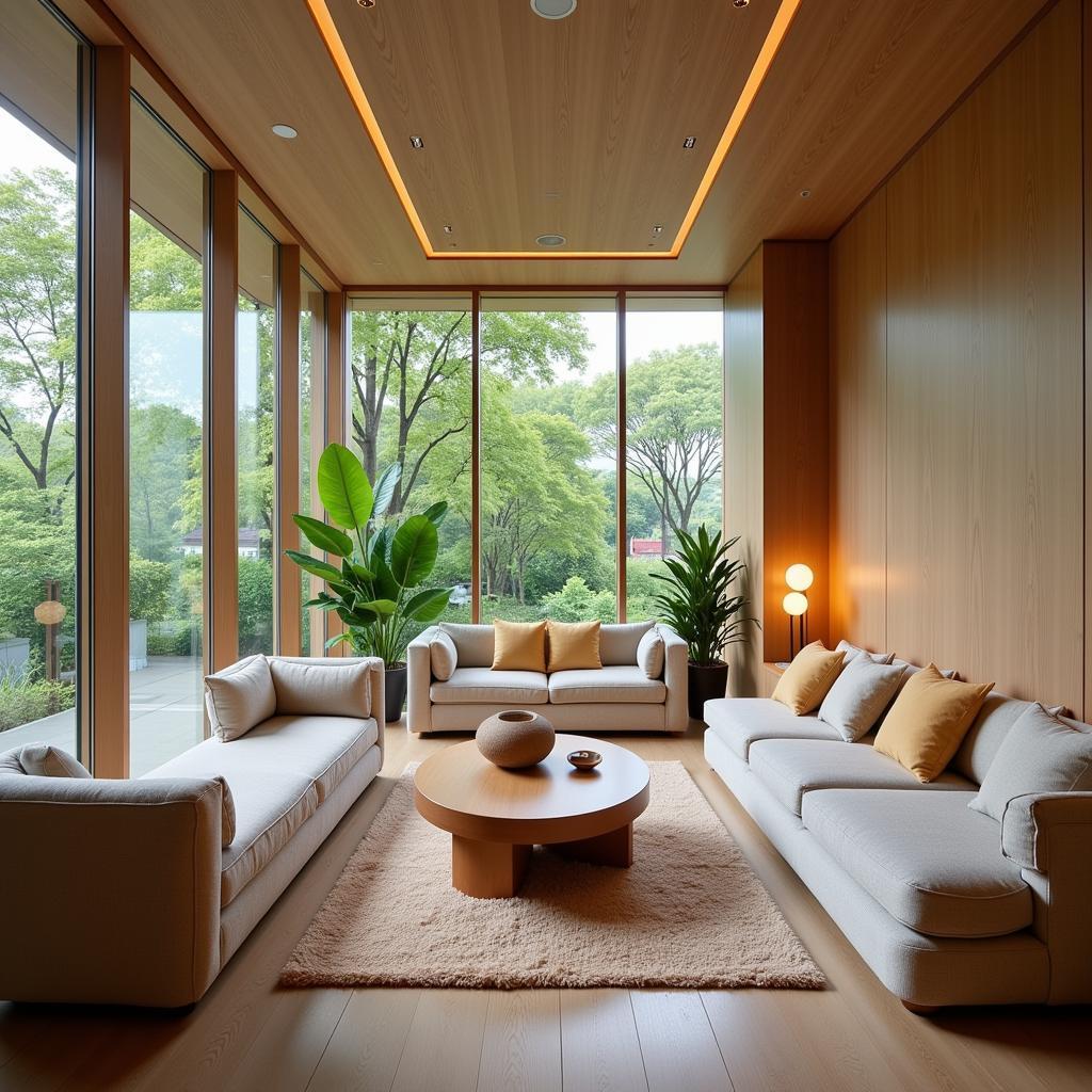 Peaceful relaxation area at Como Metropolitan Bangkok Spa with comfortable seating, natural light, and calming decor.