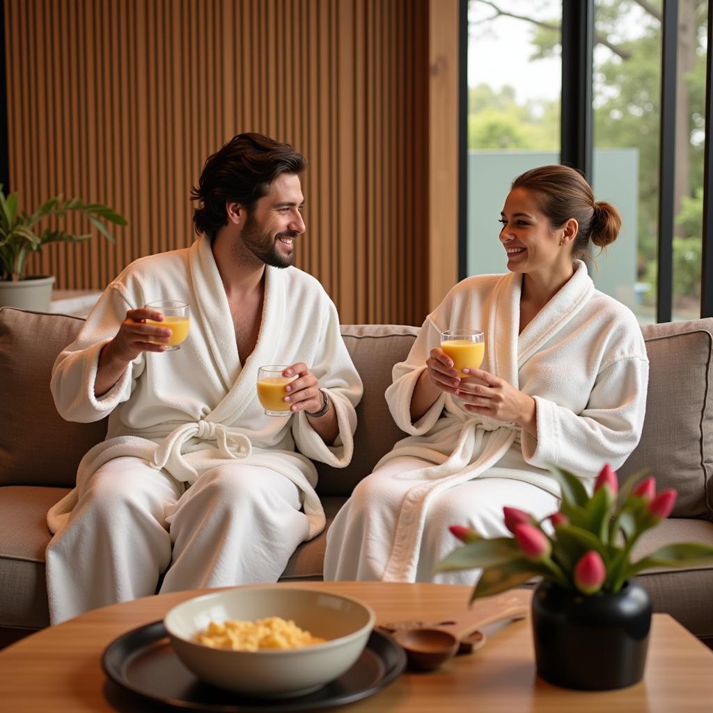 Couple relaxing at a spa in Krabi after their treatment