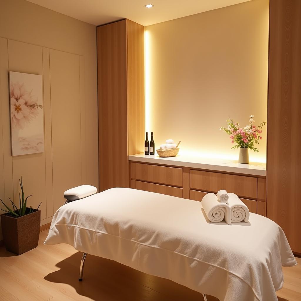 Derbyshire Spa Treatment Room:  A tranquil spa treatment room with soft lighting and calming decor.