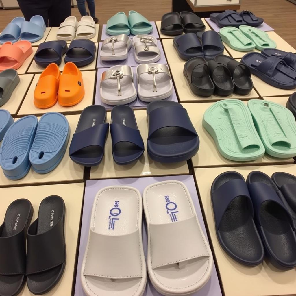 Variety of rubber spa slippers