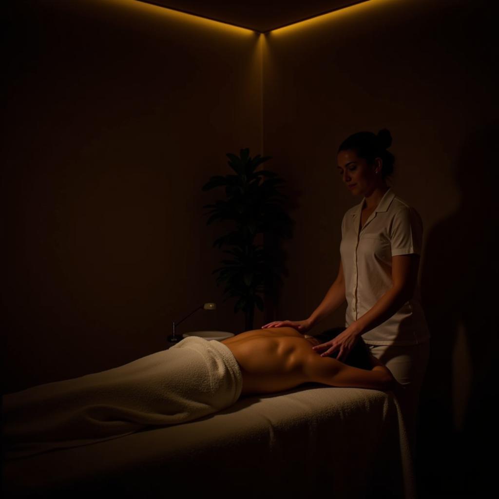 A relaxing massage therapy session in a femina salon and spa