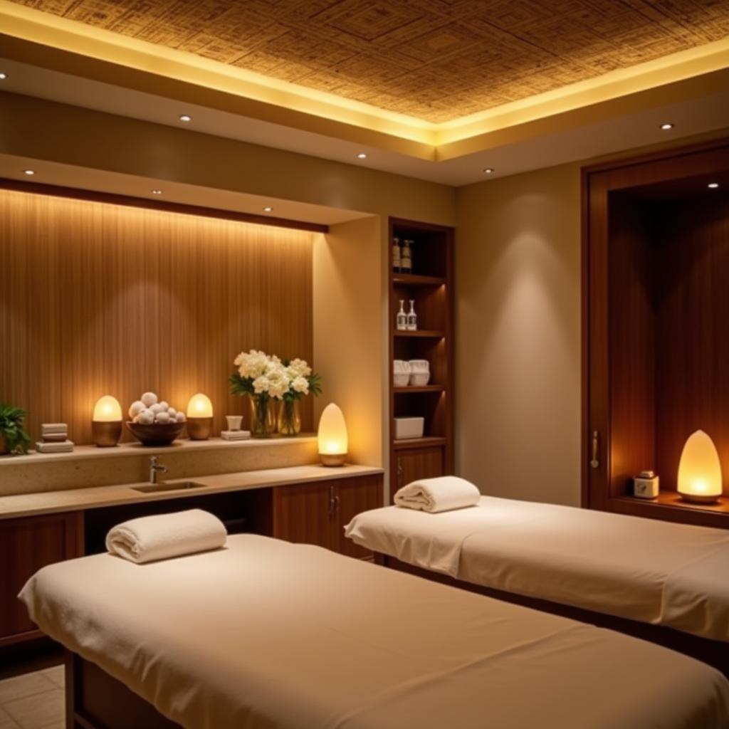 Luxurious treatment room in a full service spa in Pondicherry