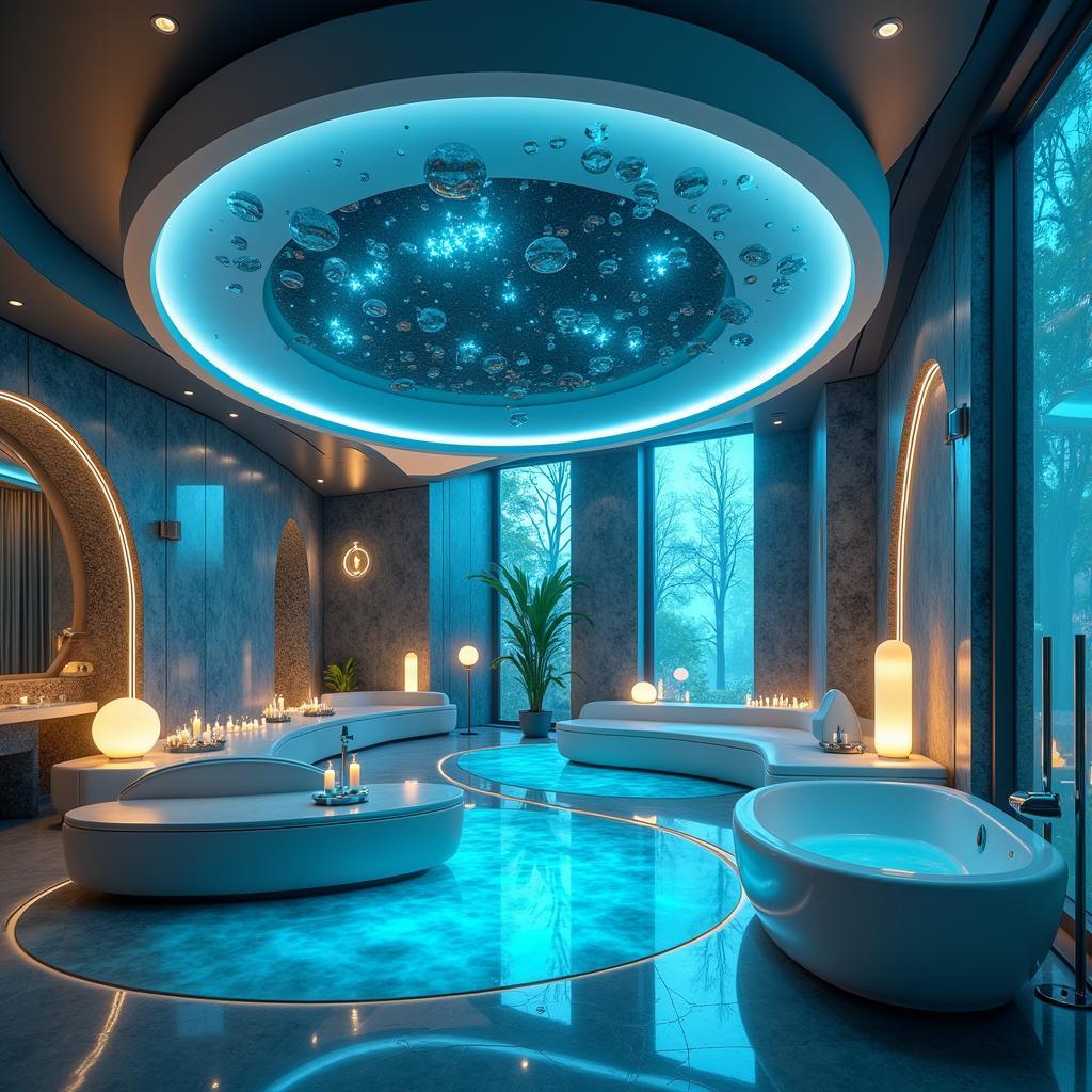 The Future of Spa and Wellness: An image depicting futuristic spa technologies and personalized wellness experiences.