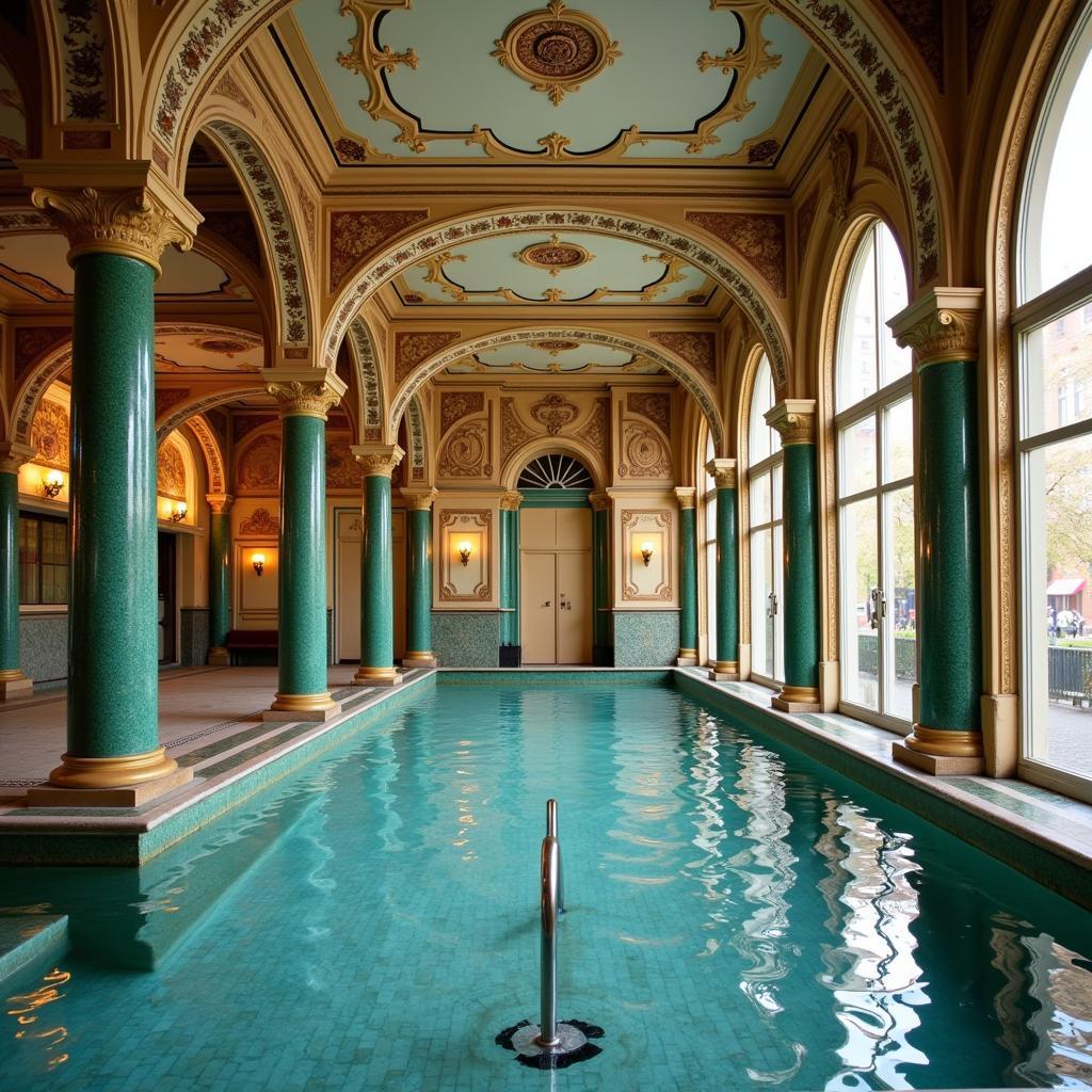 Intricate interior of Gellért Thermal Baths