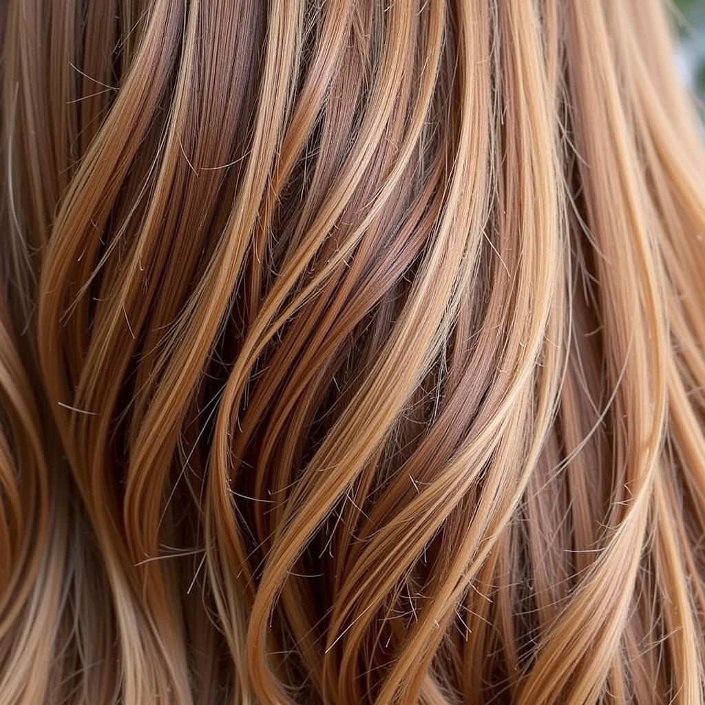 Close-up of healthy, shiny hair after a hair spa treatment