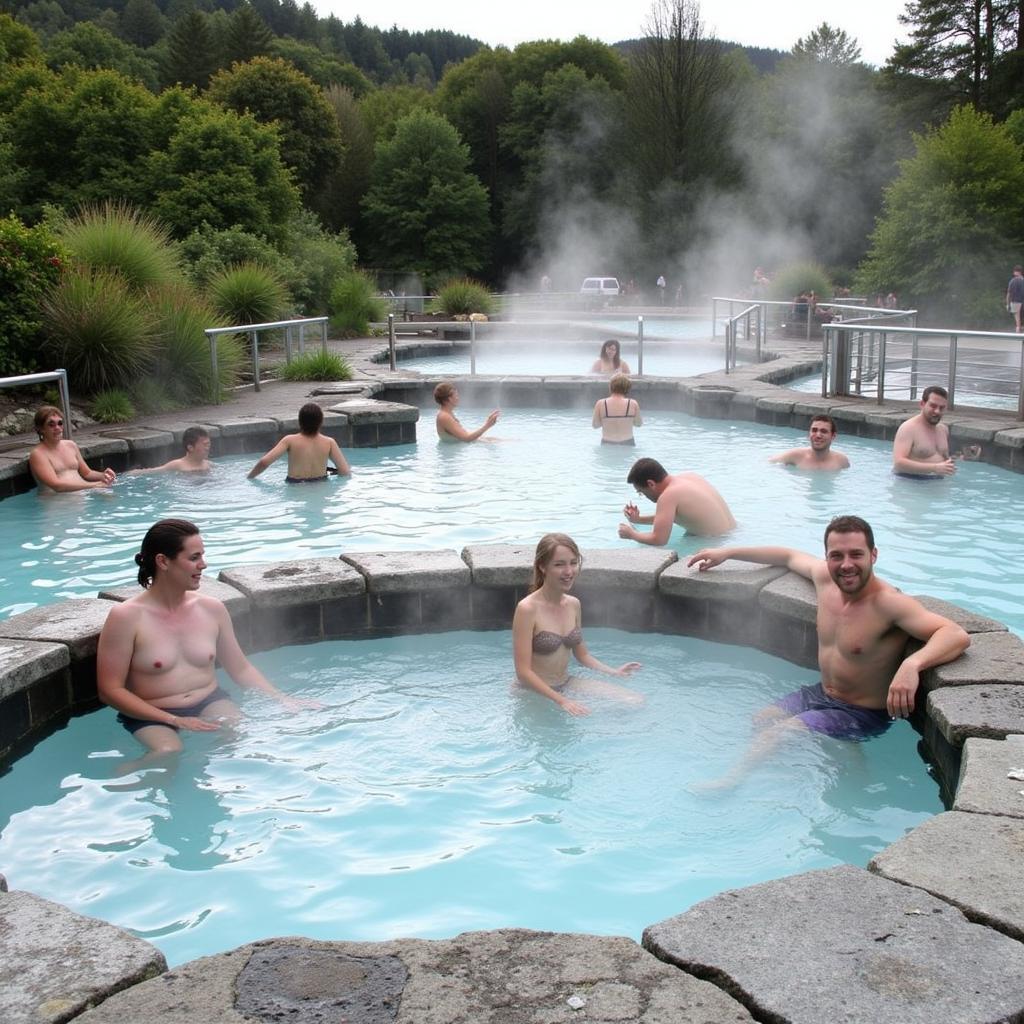 Relaxing in the Hanmer Springs Thermal Pools