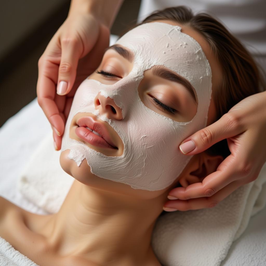 Facial treatment at a spa in Himayat Nagar