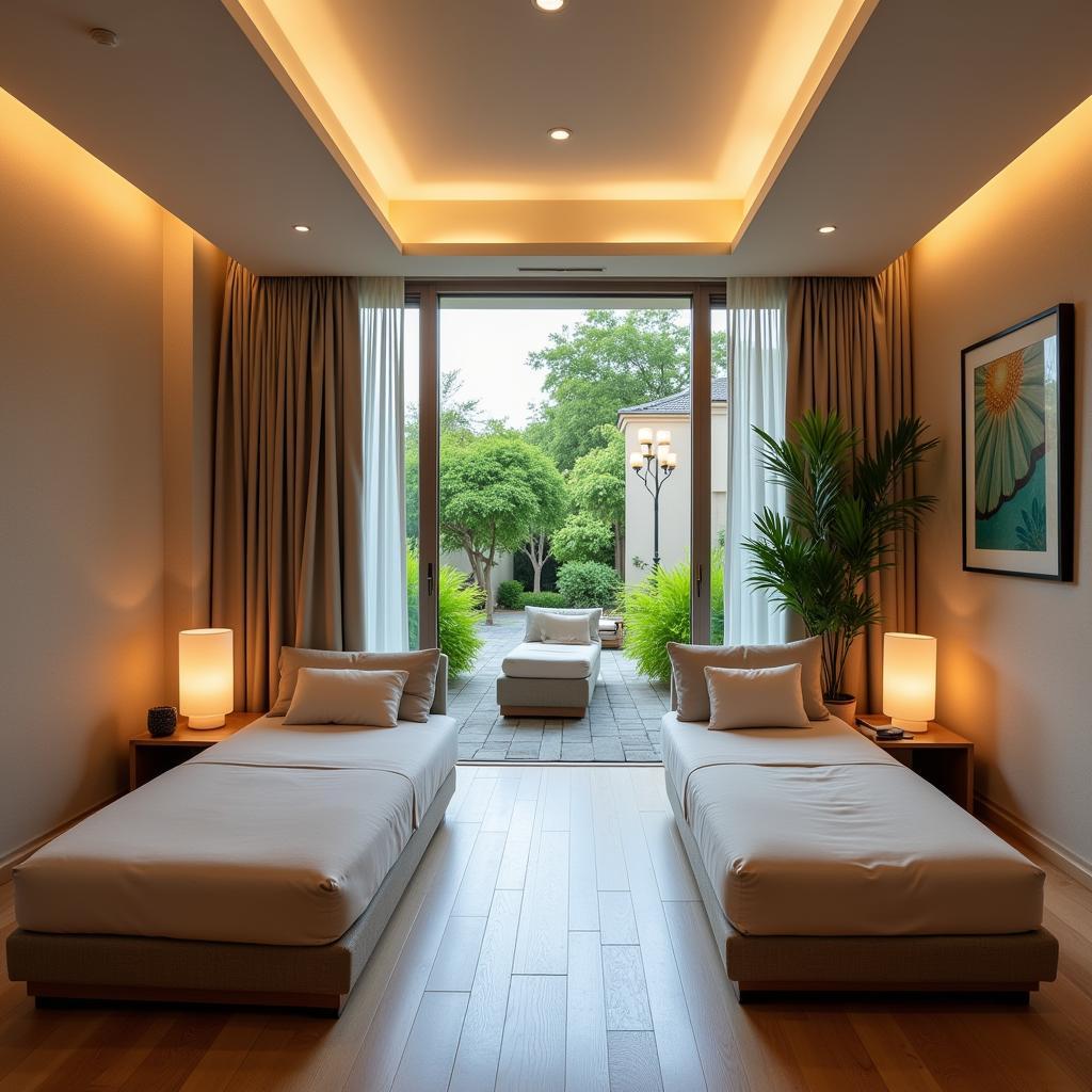 Serene Relaxation Area in a Hotel Spa