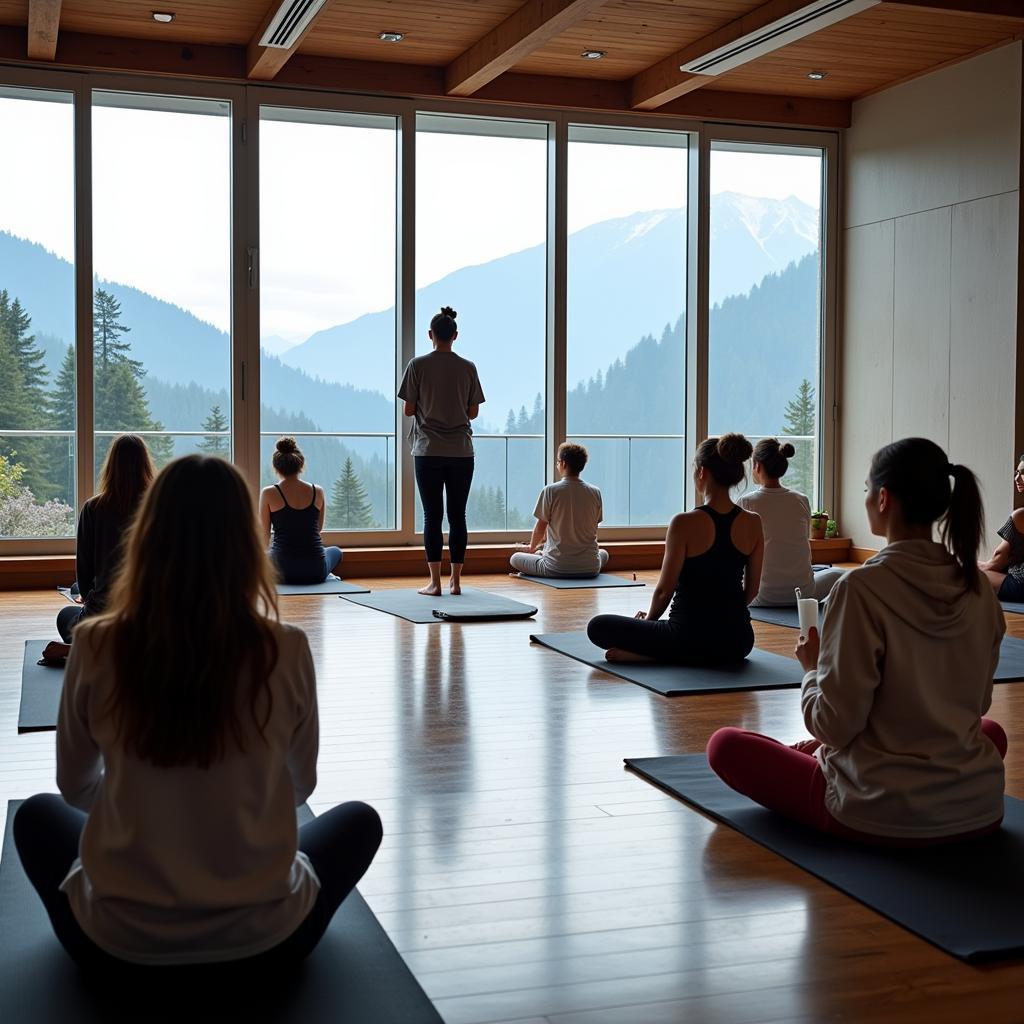 Yoga session at the Hotel Summit Swiss Heritage Hotel Spa Darjeeling