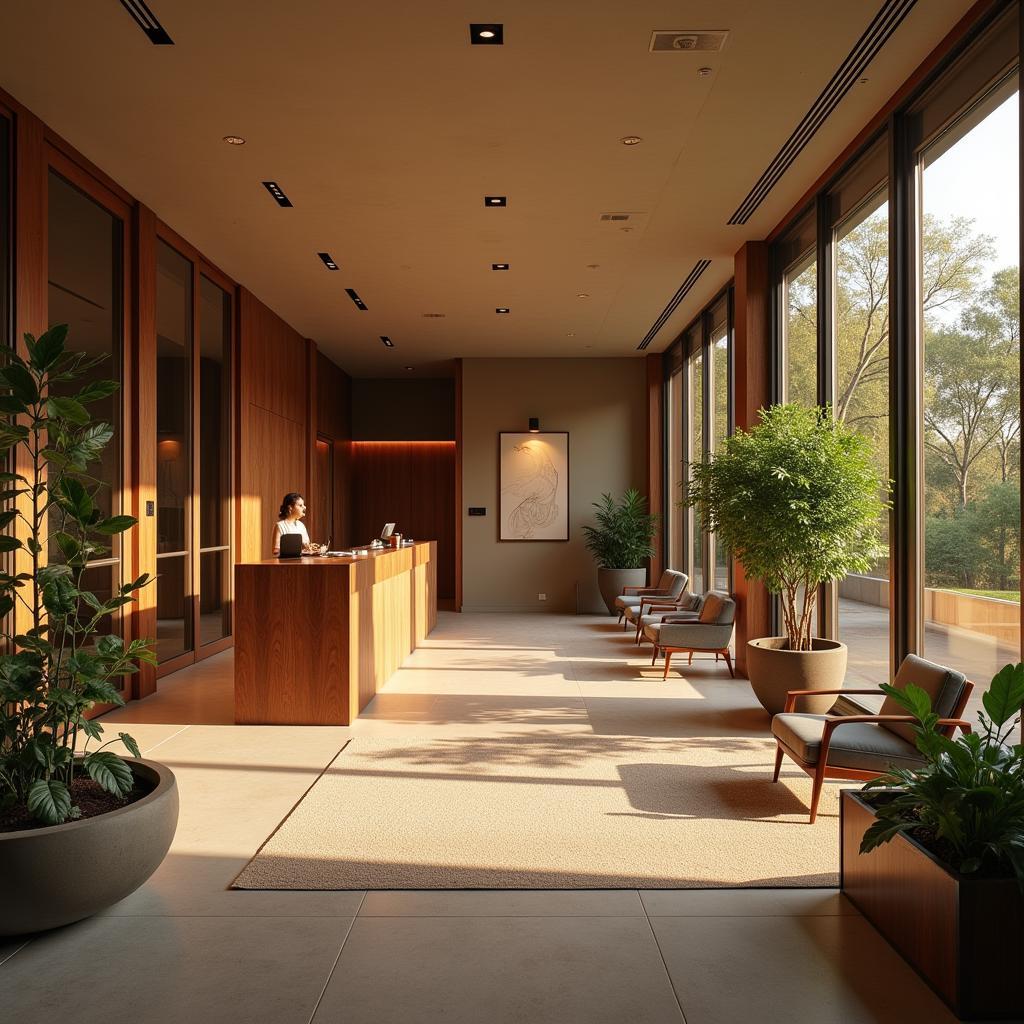 Serene reception area of a wellness spa in Kanpur Commercial