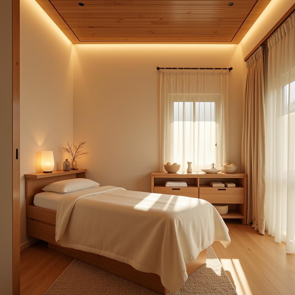 Serene Treatment Room in a Korean Spa