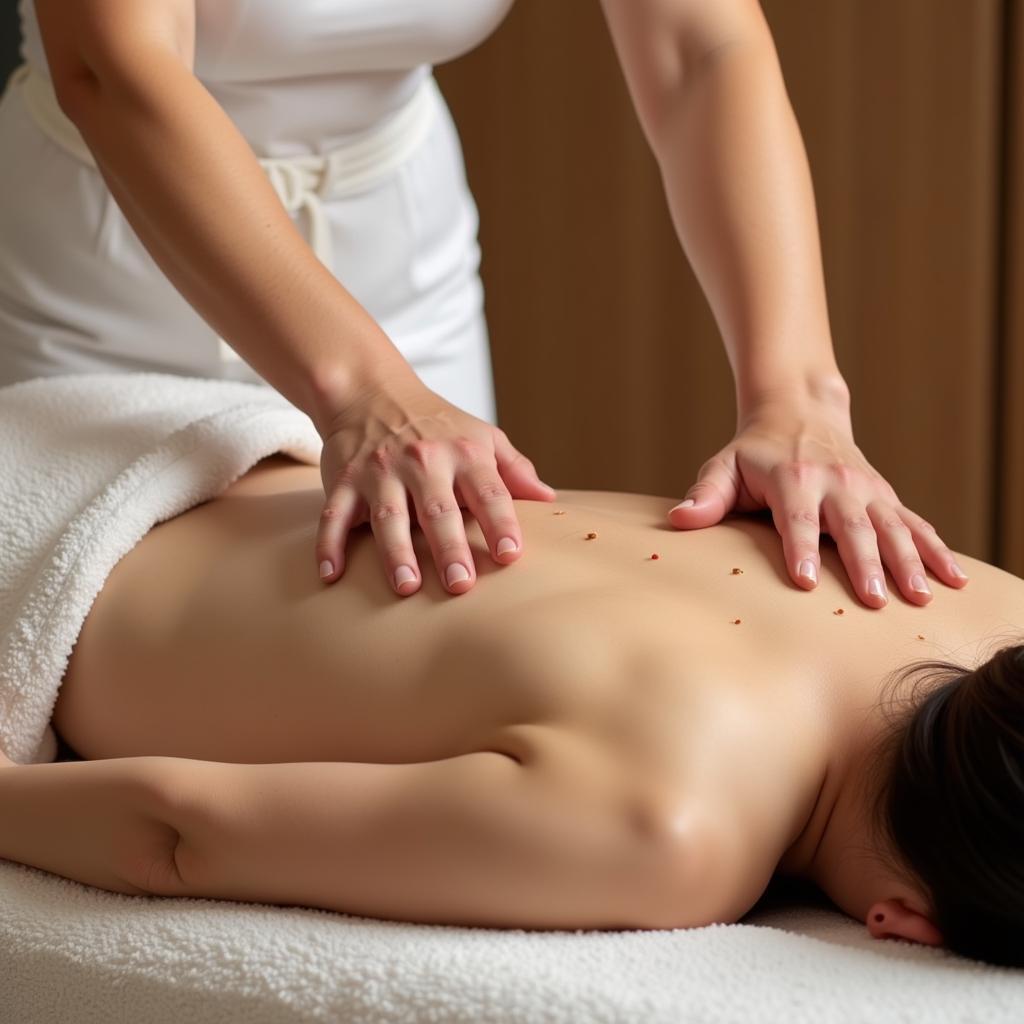 A therapist performing a traditional Korean spa treatment in Sector 26, Chandigarh.