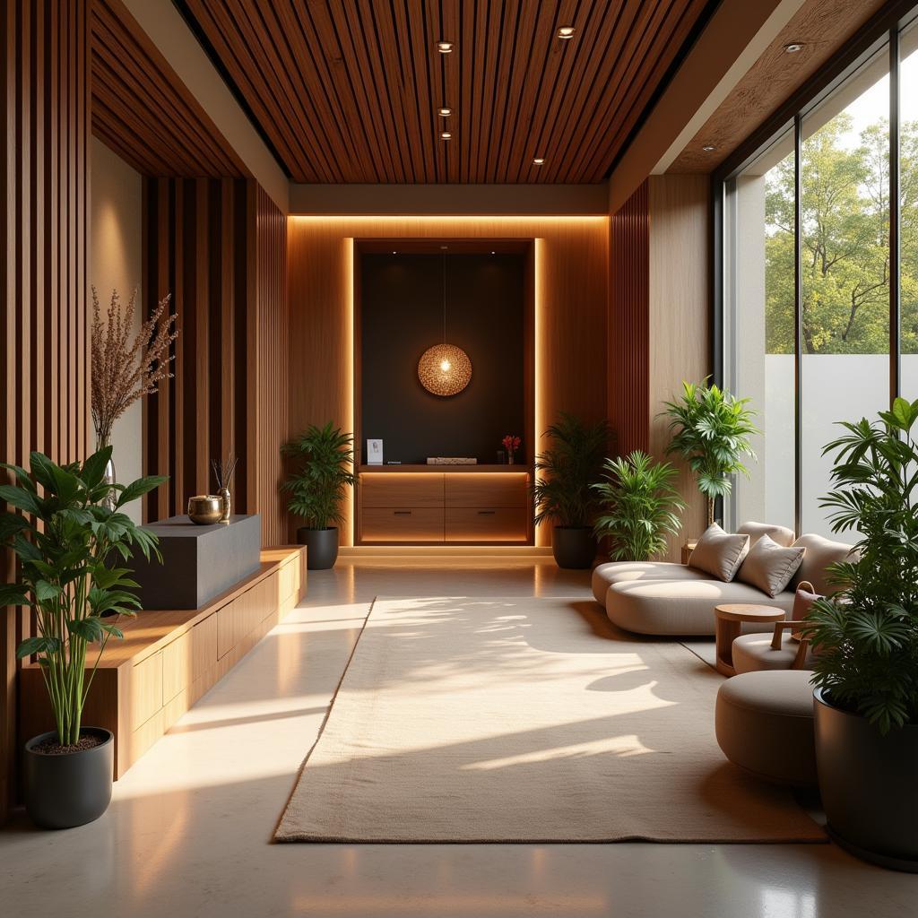 Serene reception area at Le Thai Spa Ahmedabad