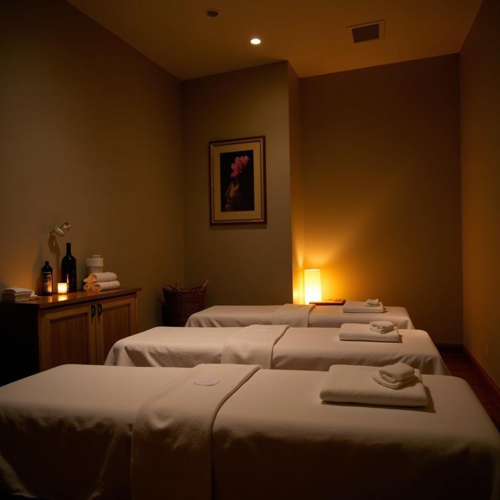 Tranquil treatment room at Le Thai Spa Ahmedabad