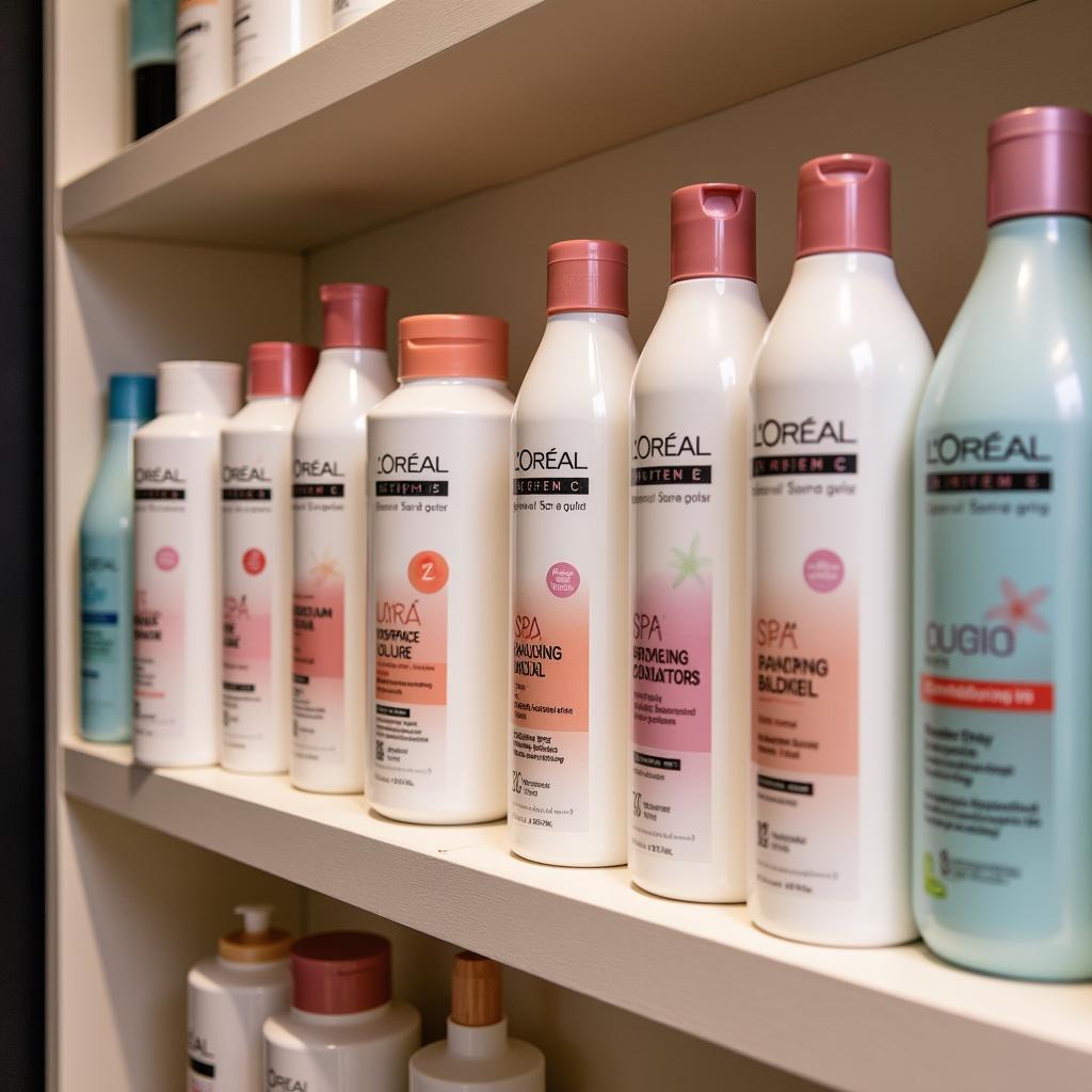 L'Oreal Spa Conditioner Bottles on a Shelf