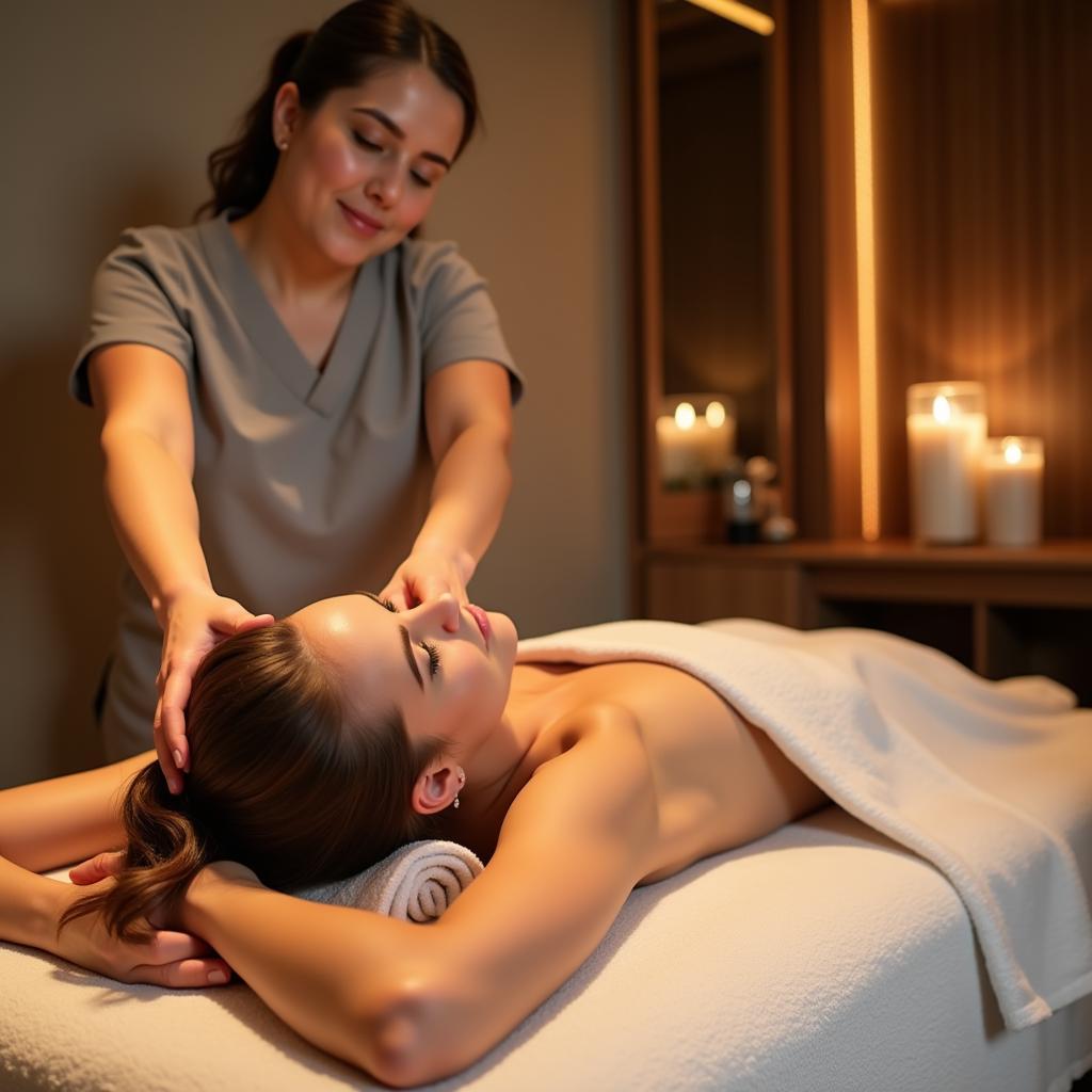 Massage therapy at a spa in Lucknow