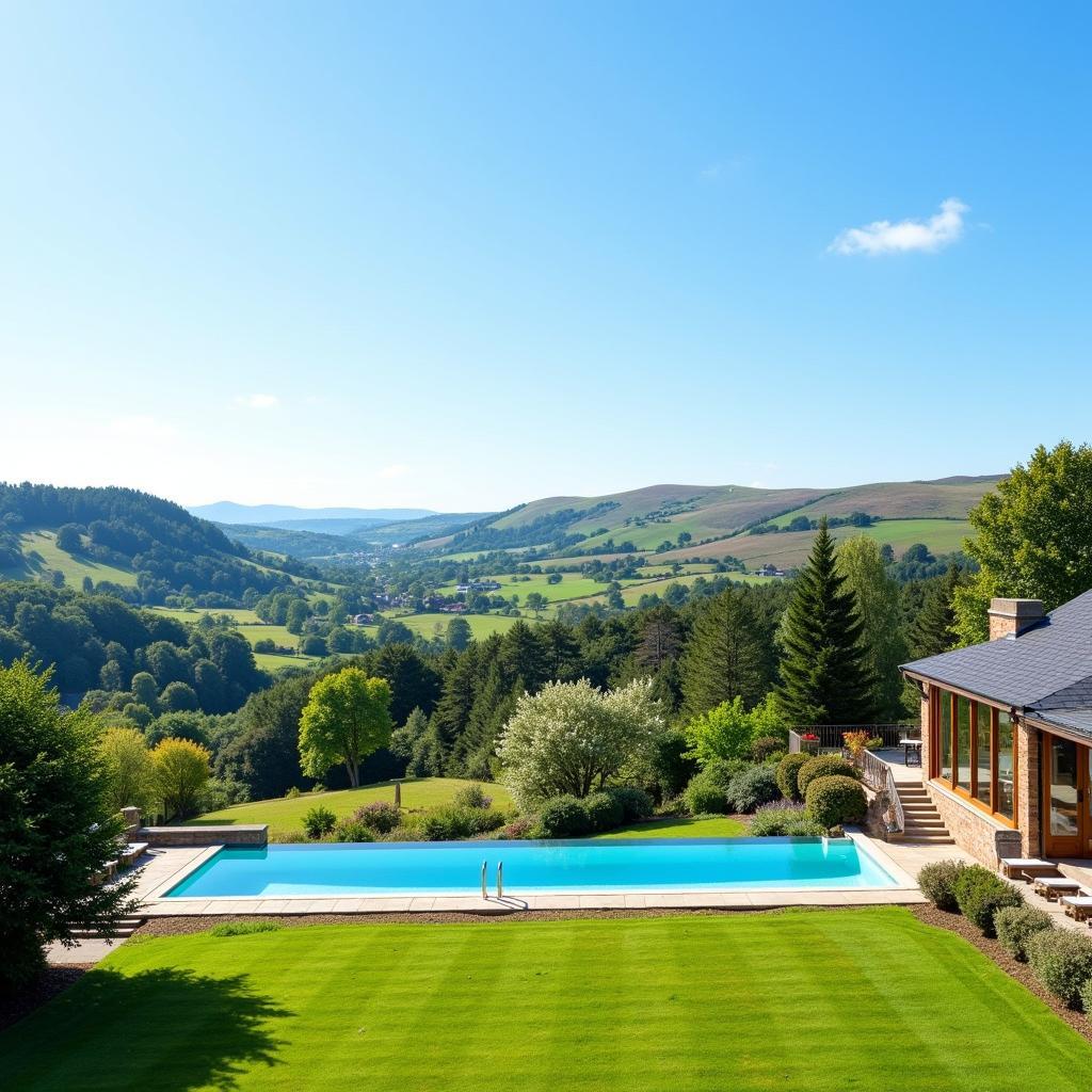 Luxury spa nestled in the UK countryside offering serene views and tranquility.