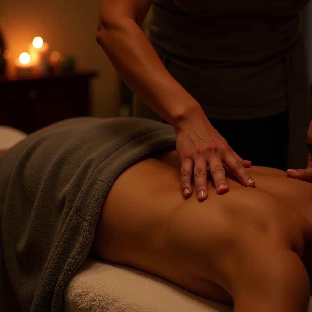 Maalish Spa Therapist Working on Client