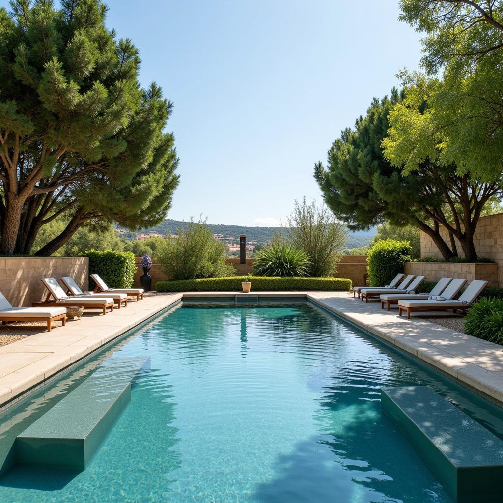 Relaxing by the Outdoor Pool at a Maltese Spa