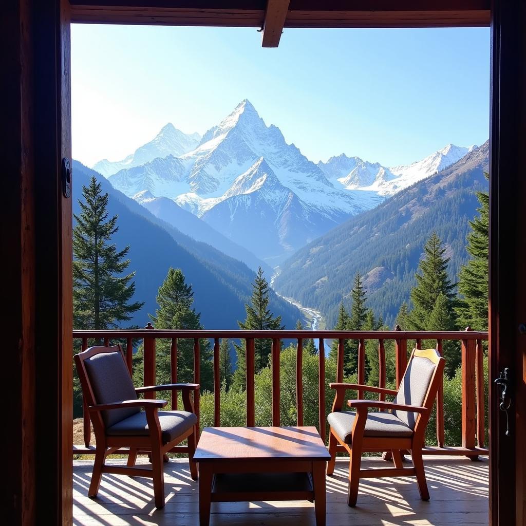 Mountain view from a cottage in Manali